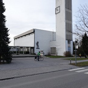 Dornbirn-Rohrbach, St. Christoph, Außenansicht,Betonglas 1964 Albert Birkle