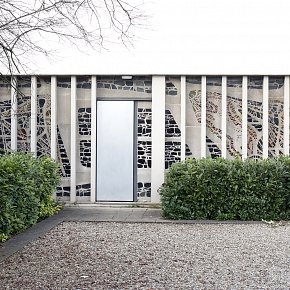 Dornbirn-Rohrbach, St. Christoph, Außenansicht, Betonglas 1964 Albert Birkle