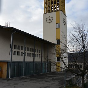 Feldkirch Tisis, Pfarrkirche Hl. Familie,1956 nach Plan von Norbert Ender und Franz Magloth, 1959 geweiht