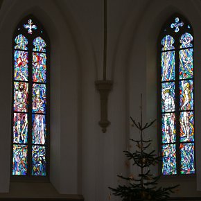 Gaissau, St. Othmar, Chor li: Salvator und Maria, re: Sündenfall Adam Eva, Hubert Berchtold 1952