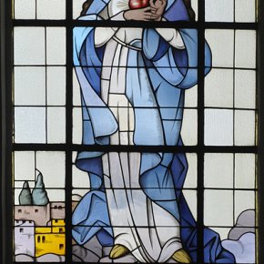 Hittisau, Pfarrkirche Hl. Drei Könige, Hl. Maria, 1943 Tiroler Glasmalerei