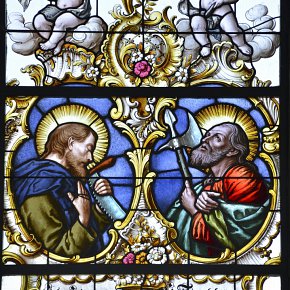 Hörbranz, Pfarrkirche Hl. Martin, Apostel Simon und Thaddäus, K.Bayerische Hofglasmalerei F.X. Zettler, München 1895