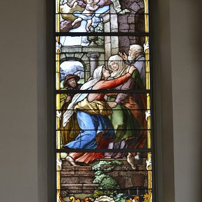 Hörbranz, Pfarrkirche Hl. Martin, Heimsuchung, K.Bayerische Hofglasmalerei F.X. Zettler, München 1895