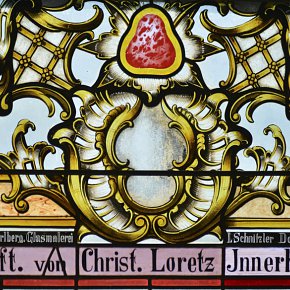 Innerberg, Maria unbefleckte Empfängnnis, Herz Jesu, Vorarlb. Glasmalerei L.Schnitzler Dornbirn,1901​