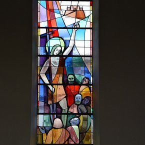 Lingenau, Pfarrkirche Heiliger Johannes der Täufer, Johannes predigt das Kommen des Messias, Konrad Honold 1963