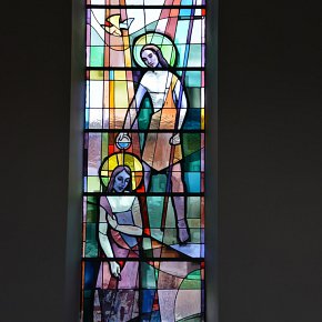 Lingenau, Pfarrkirche Heiliger Johannes der Täufer, Taufe Christi durch Johannes d. Täufer, Konrad Honold 1963