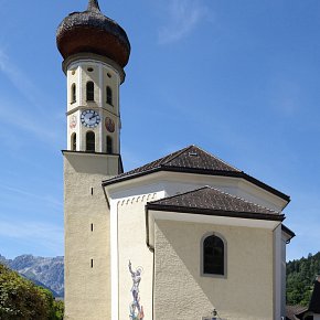 Schruns, Pfarrkirche Hl. Jodok, 1865/66 Neubau Plan Johann Mayer, geweiht 1874